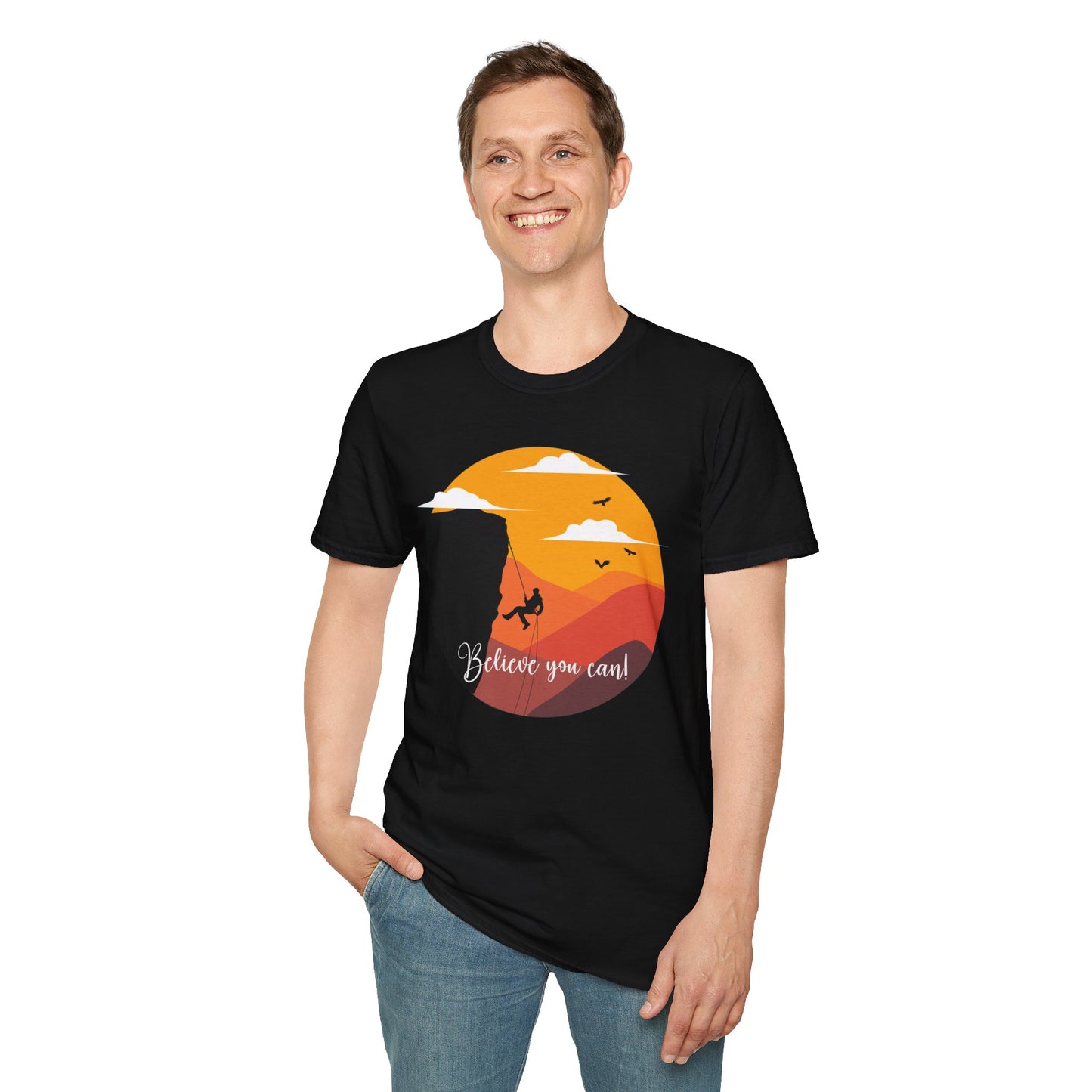 Rock Climbing - Believe You Can - Softstyle T-Shirt