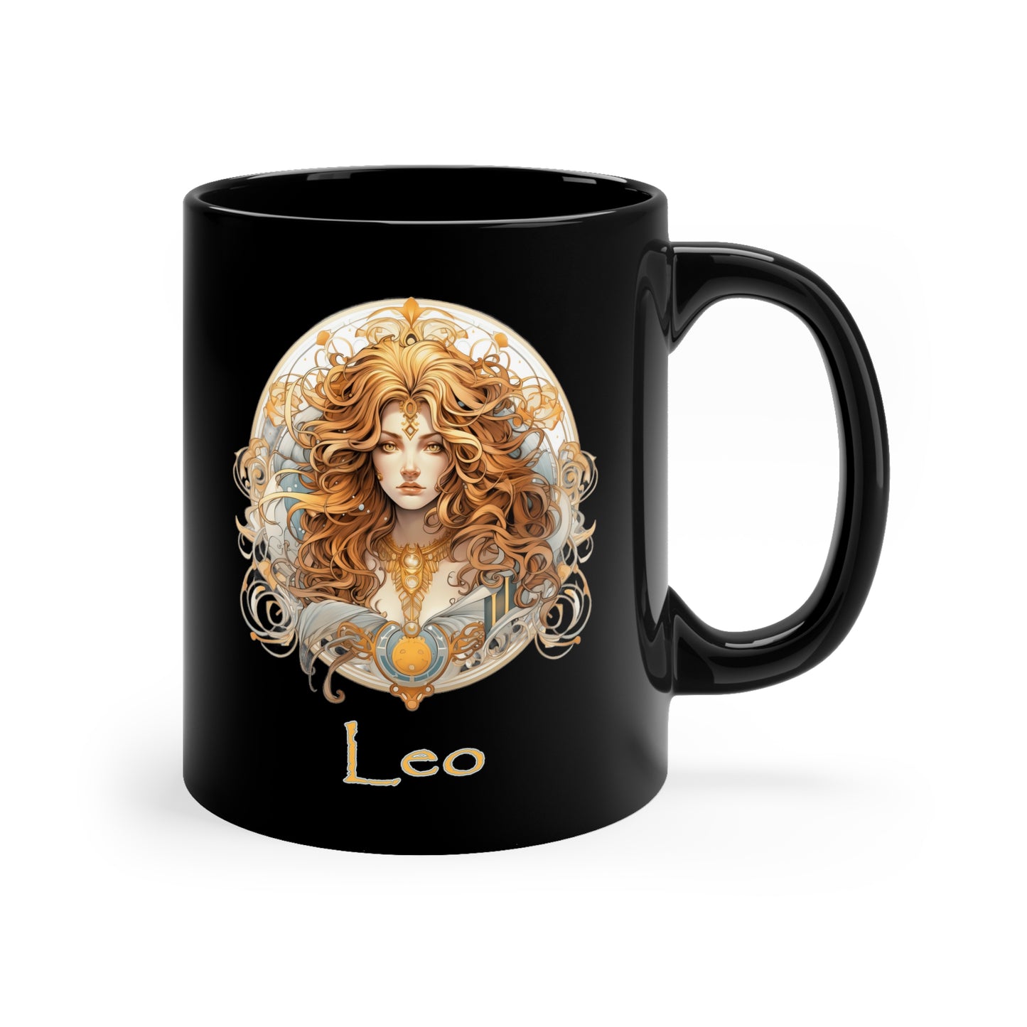 Leo Elegant - 11oz Black Mug
