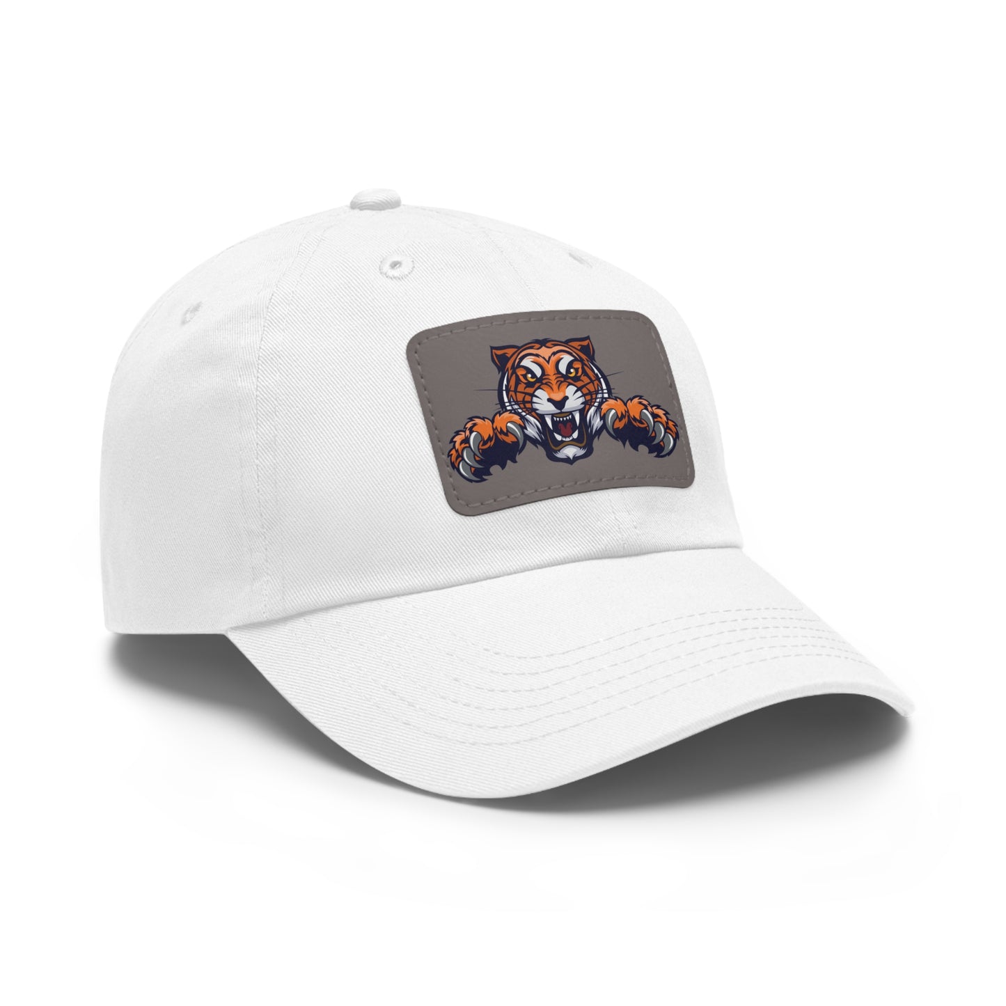 Tiger Pouncing - Hat with Rectangle Leather Patch