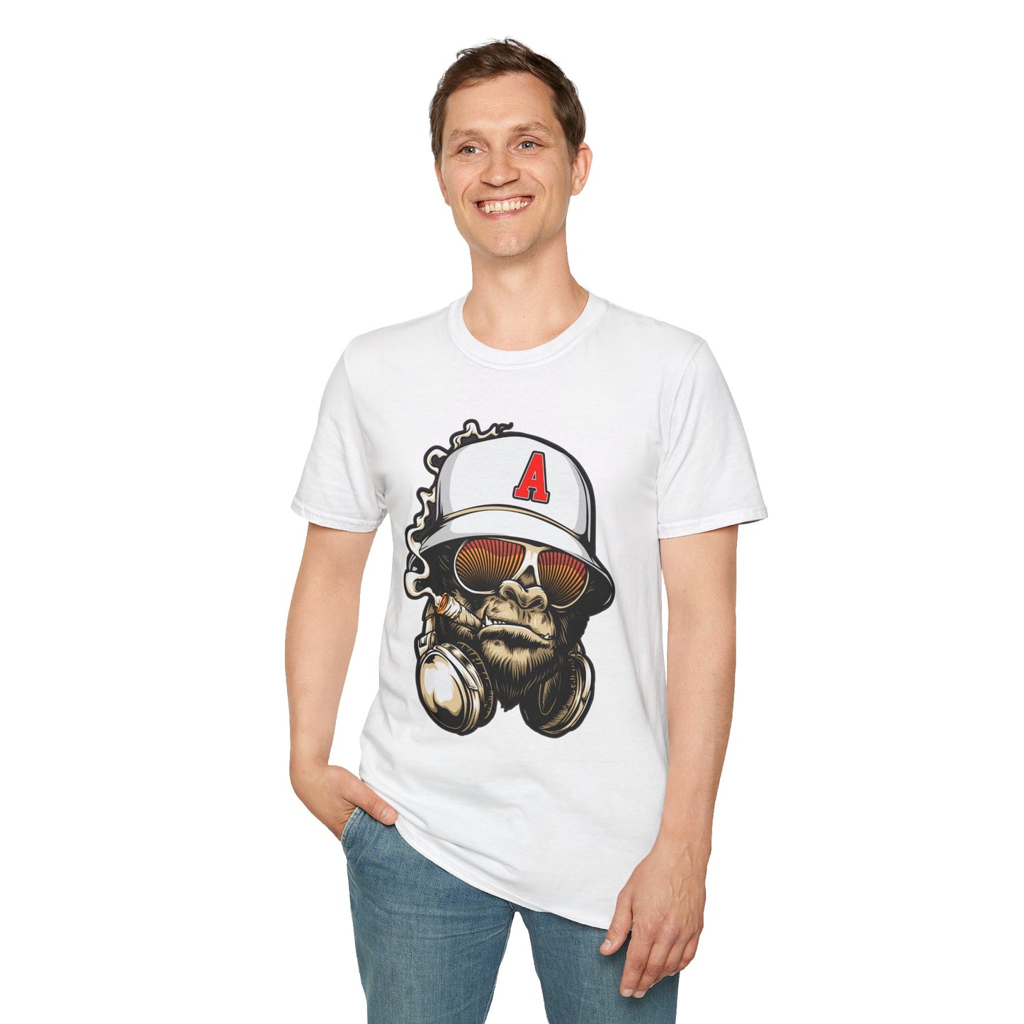 Gorilla Smoking (A) - Softstyle T-Shirt