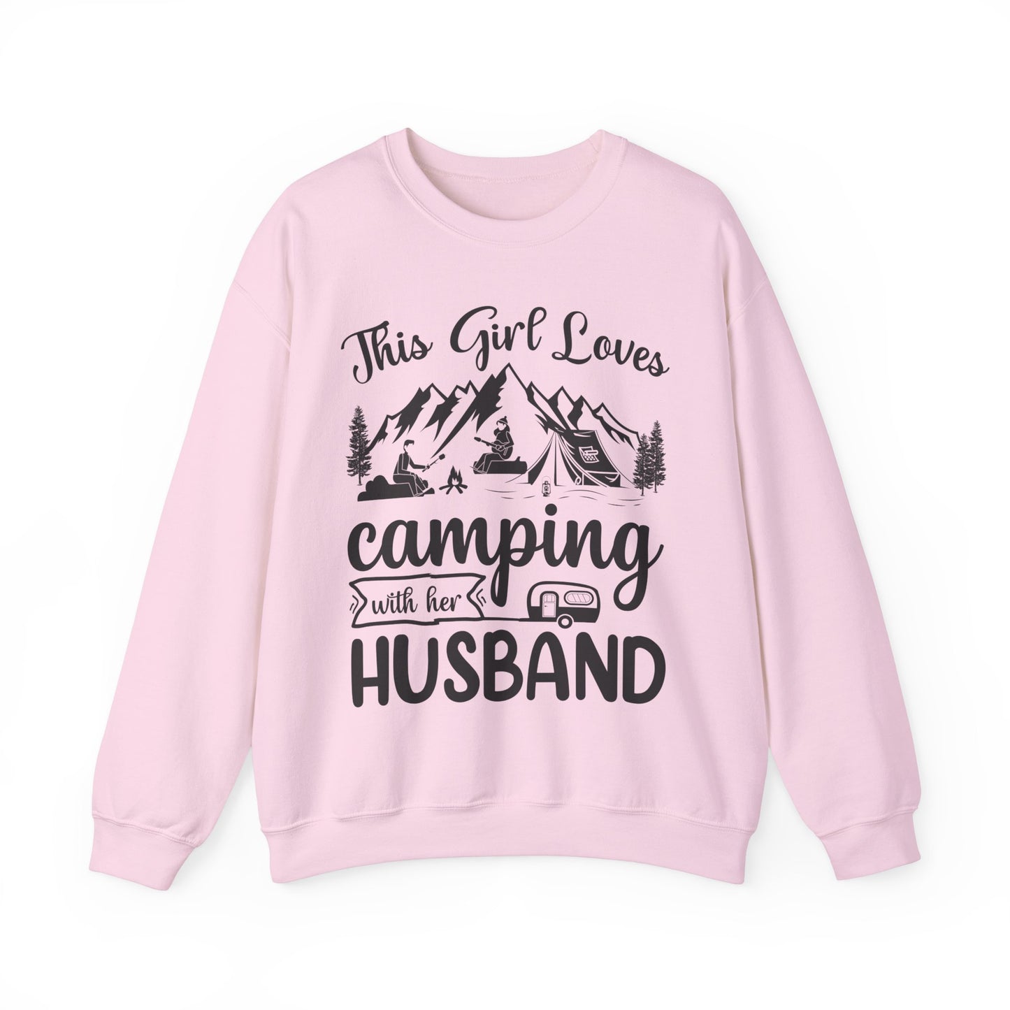 This Girls Loves Camping with Her Husband - Heavy Blend™ Crewneck Sweatshirt