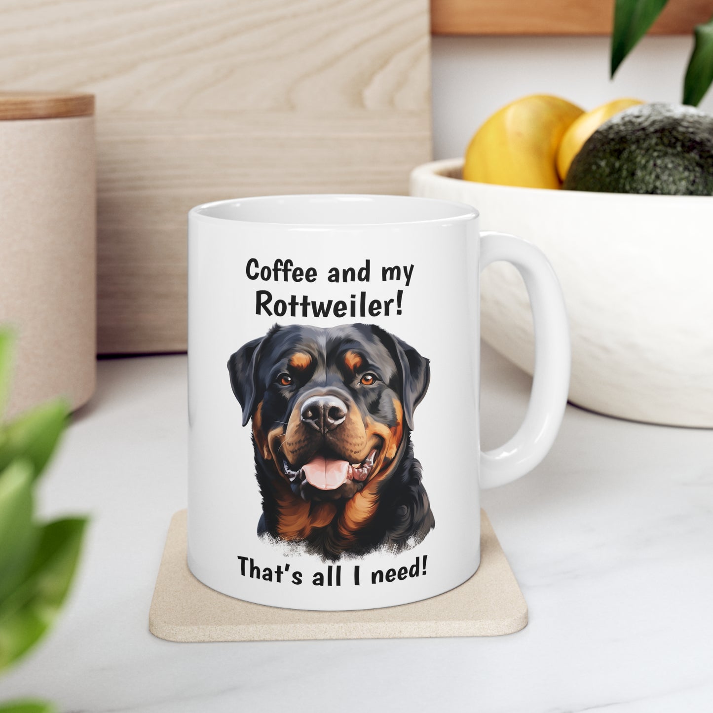 Coffee and My Rottweiler - Ceramic Mug 11oz