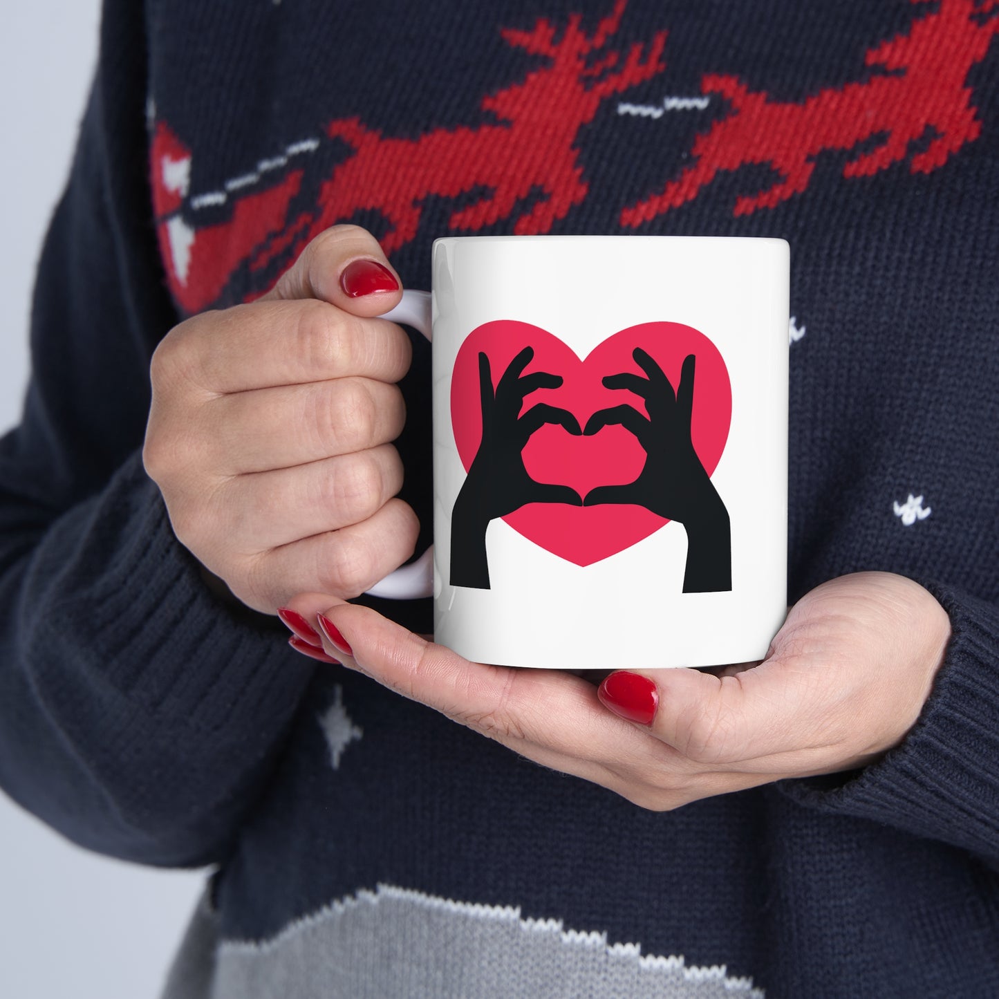 Fingers Heart - Ceramic Mug 11oz