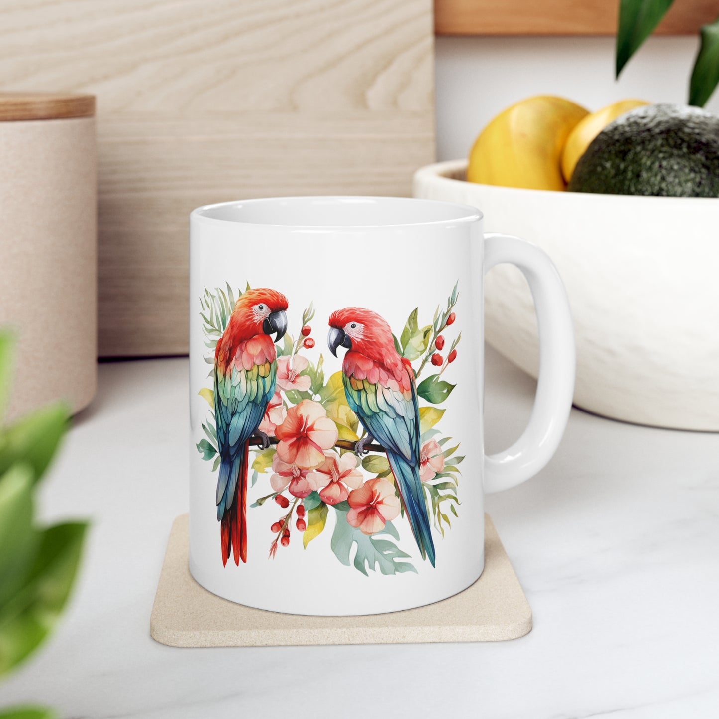 Colorful Tropical Birds - Ceramic Mug 11oz