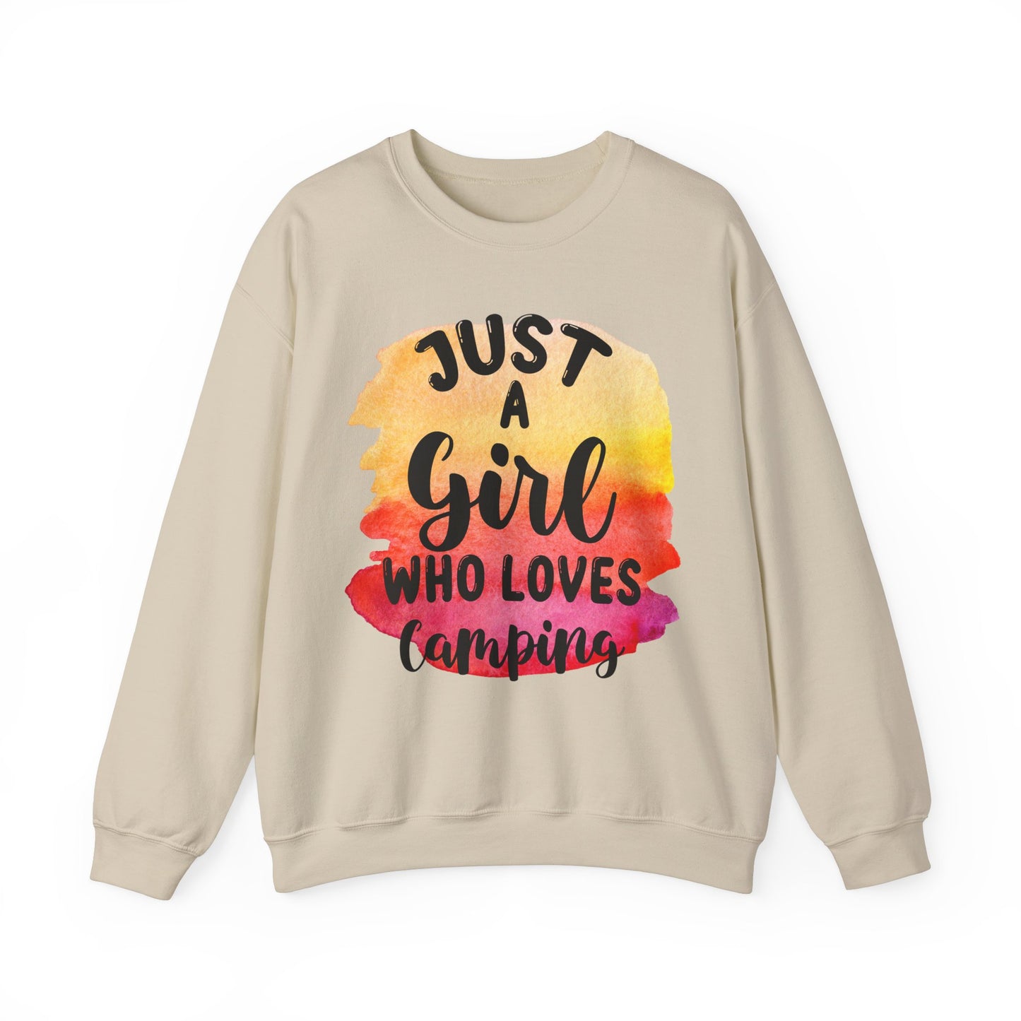 Just a Girl Who Loves Camping 1 - Heavy Blend™ Crewneck Sweatshirt