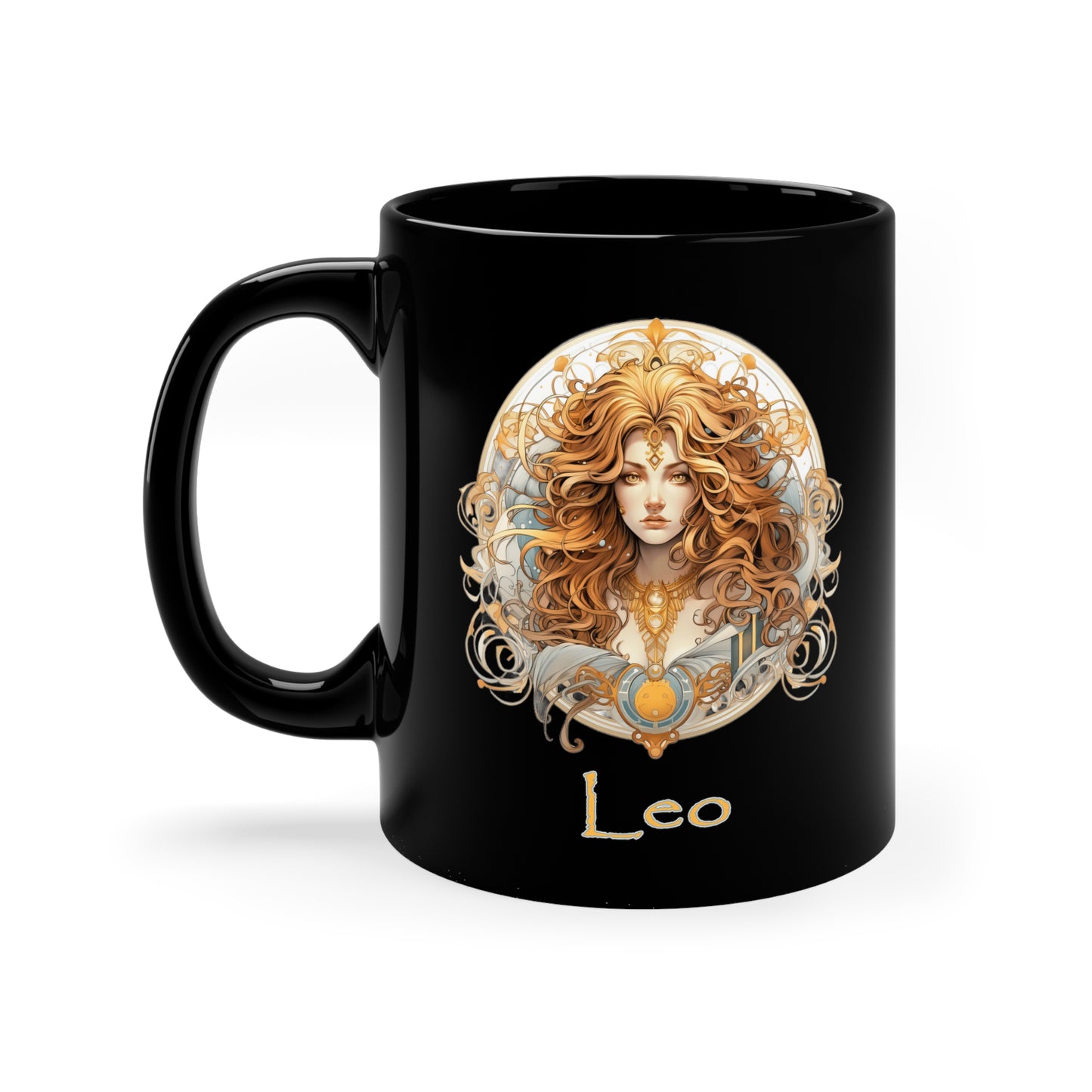 Leo Elegant - 11oz Black Mug
