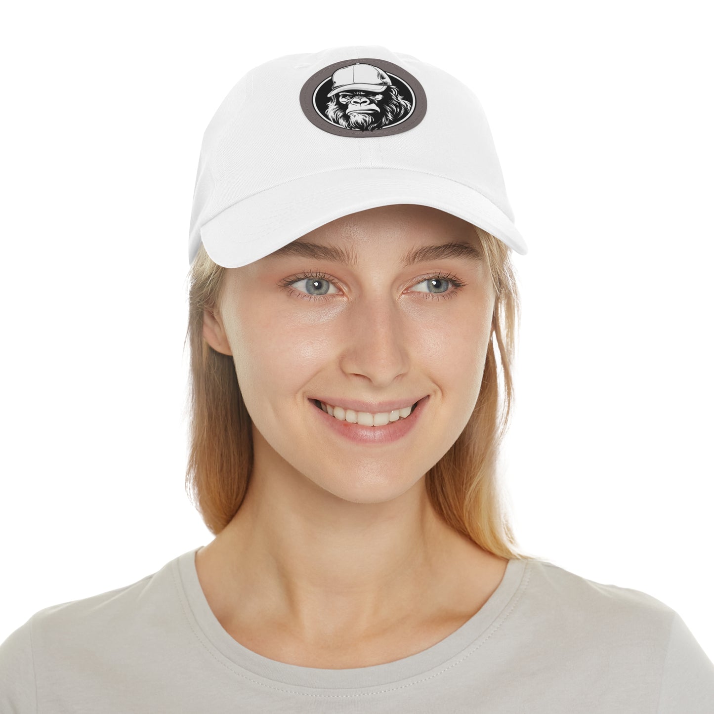 Gorilla in Hat - Hat with Round Leather Patch