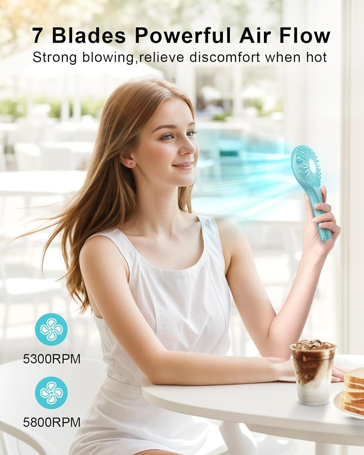 Mini Handheld Fan - Portable, USB Rechargeable, Speed Adjustable, Cute Design for Kids, Girls, Women & Men - Powerful Personal Fan for Indoor, Outdoor & Travel Use