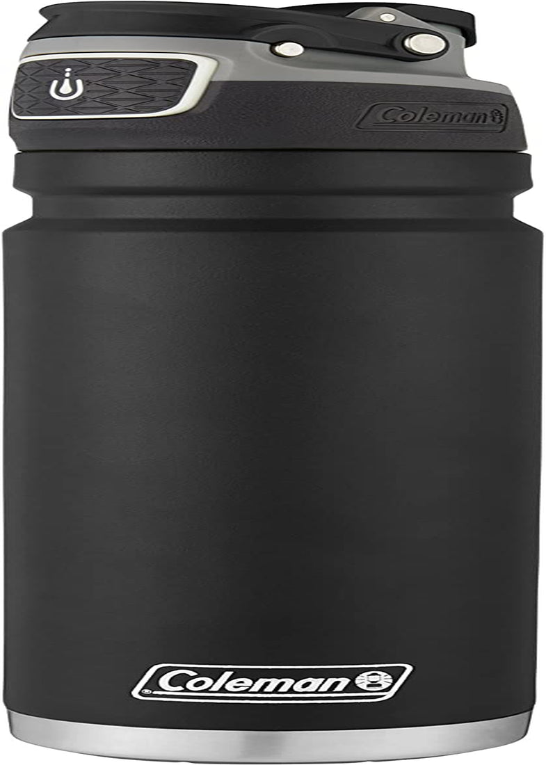 Freeflow Vacuum-Insulated Stainless Steel Water Bottle with Leak-Proof Button Lid & Carry Handle
