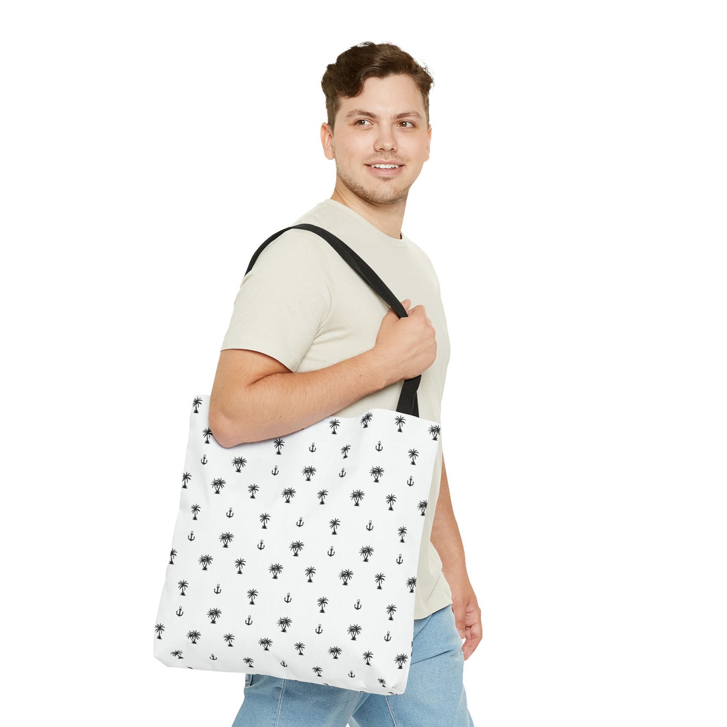 Anchors and Palm Trees Pattern - Tote Bag