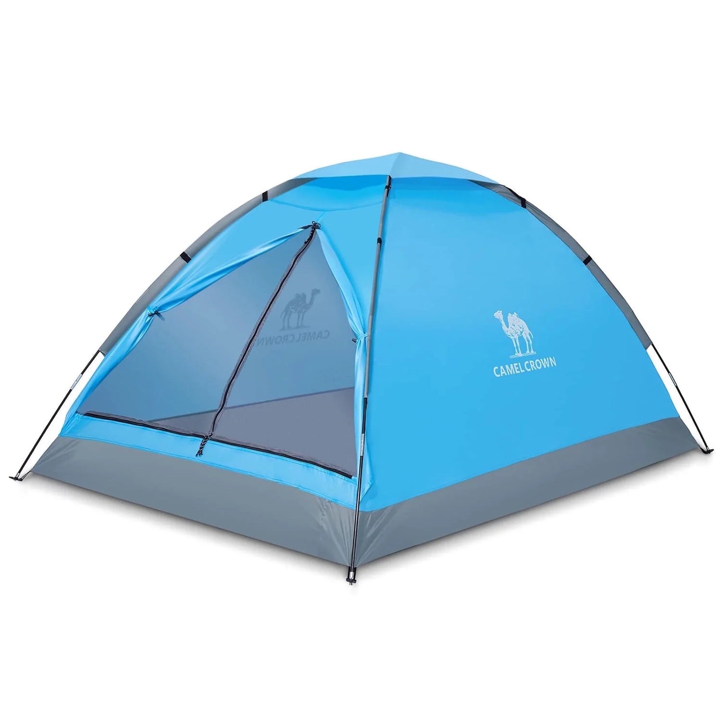 Lightweight 2-Person Camping Tent – Waterproof Dome, Portable Outdoor Emergency Shelter with Easy Setup and Carry Bag (Blue)