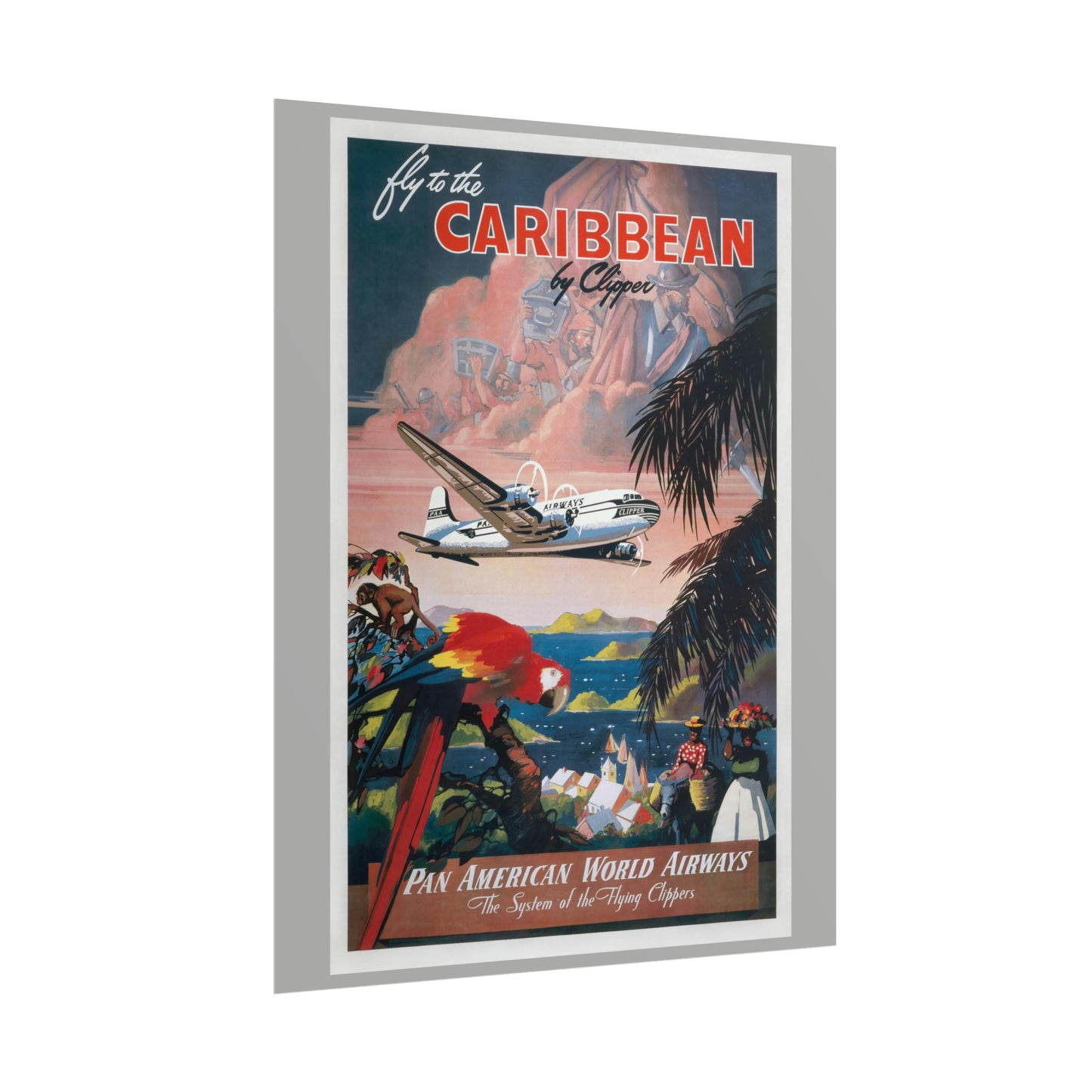 Vintage Travel Poster - Caribbean - Rolled Poster