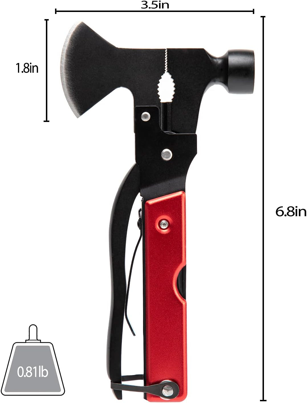 14-in-1 Multitool Camping Gear: Outdoor Hatchet, Axe, Hammer, Saw, Pliers & Knife