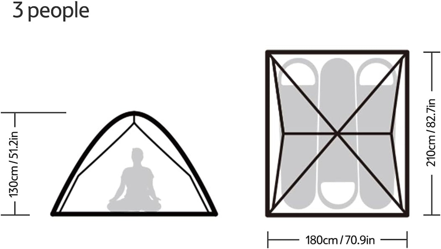 Easy Setup Instant Pop-Up Camping Tent for 3-4 People