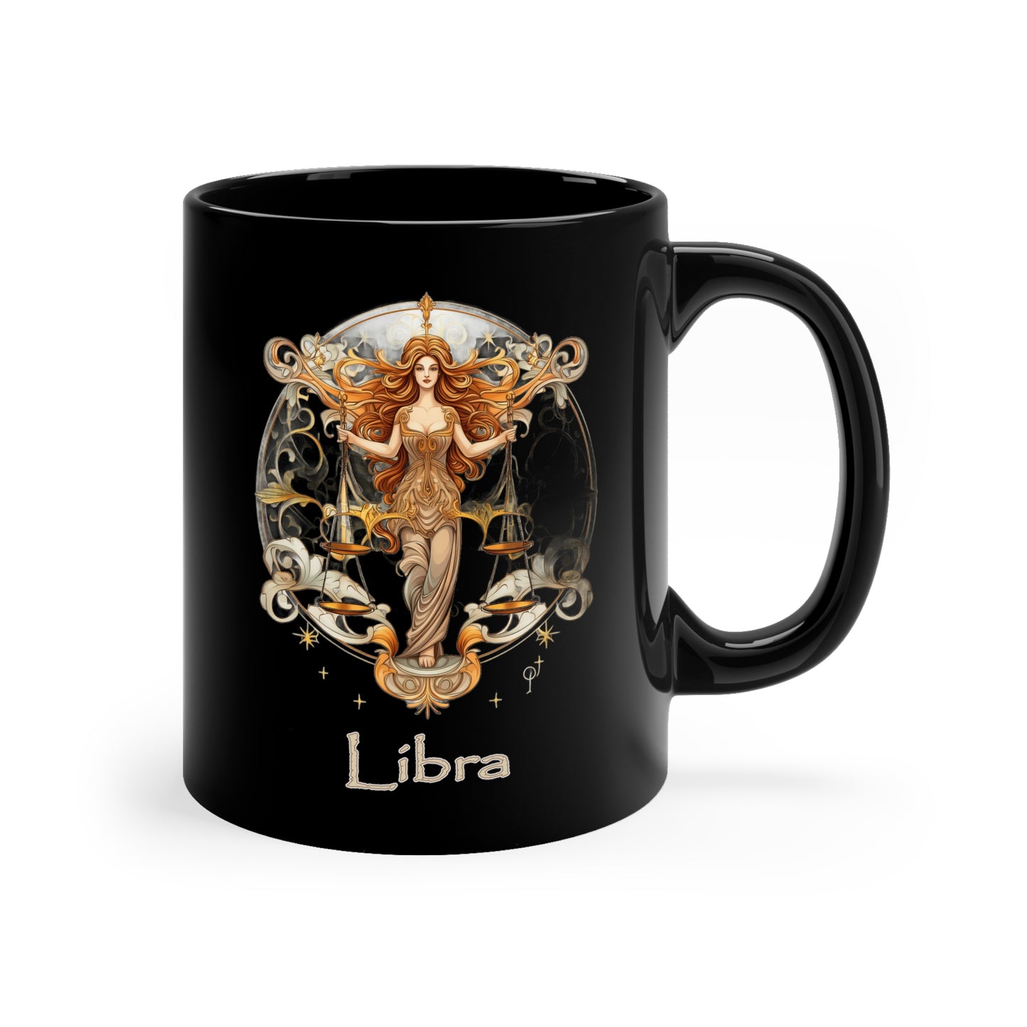 Libra Elegant - 11oz Black Mug