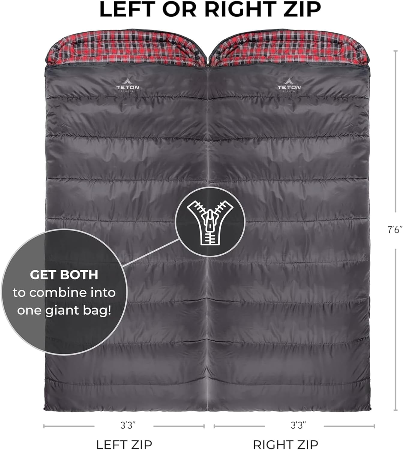 Celsius XXL, -25, 20, 0 Degree Sleeping Bags, All Weather Sleeping Bags for Adults, Camping Made Easy and Warm. Compression Sack Included