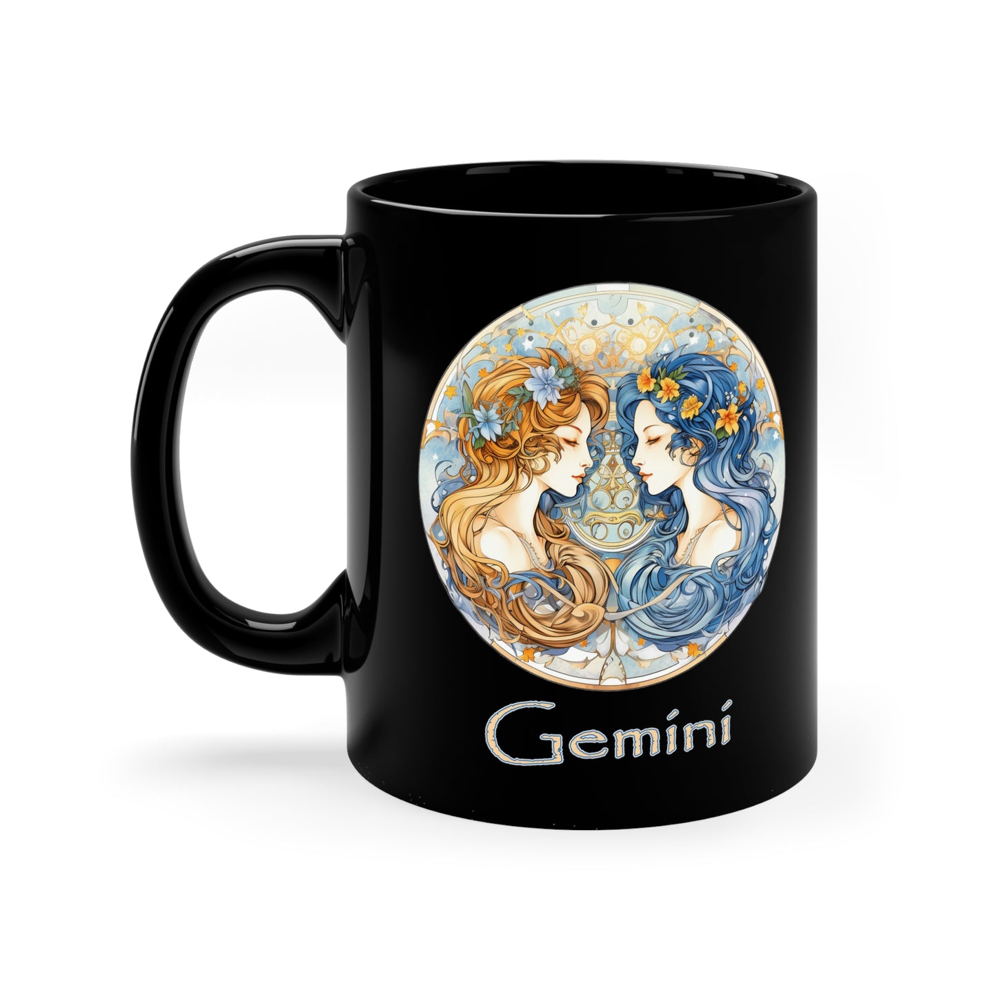 Gemini Elegant - 11oz Black Mug