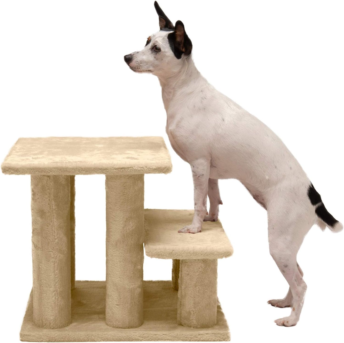 Steady Paws Multi-Step Pet Stairs for High Beds & Sofas - Cream, 3-Step