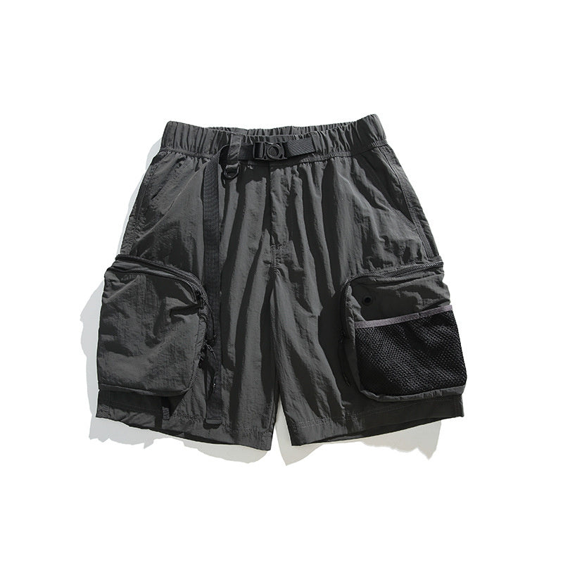 Mechanical Style Multi-Pocket Sports Shorts