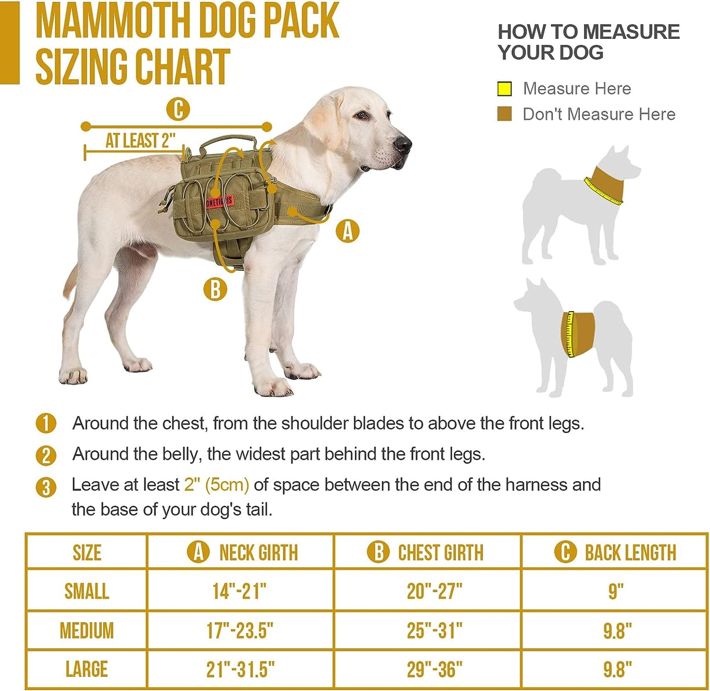 Dog Backpack for Medium & Large Dogs, Nylon Backpack for Dogs Tactical Pet Backpack with Side Pockets for Hiking Walking Training Running