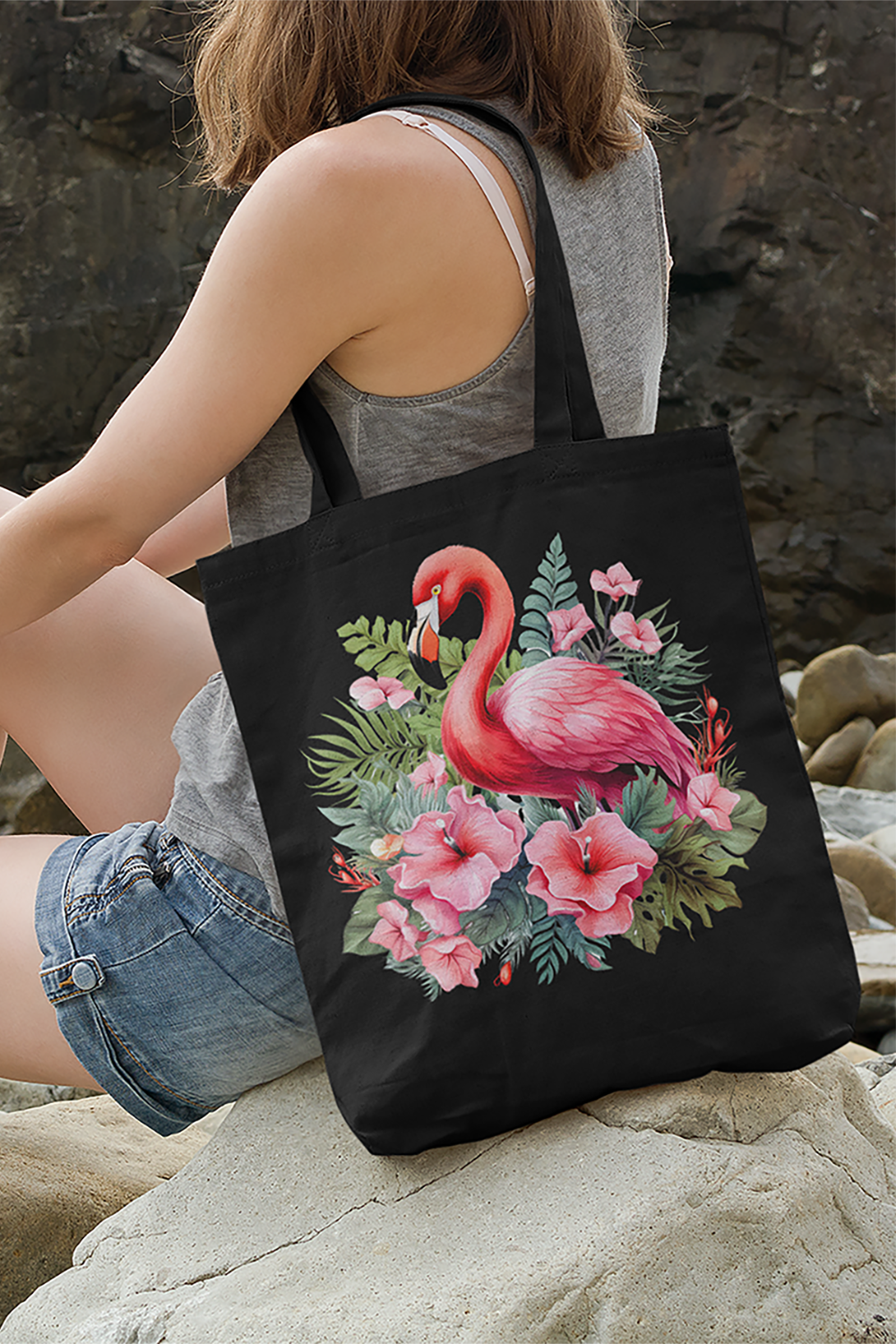 Flamingo - Woven Tote Bag