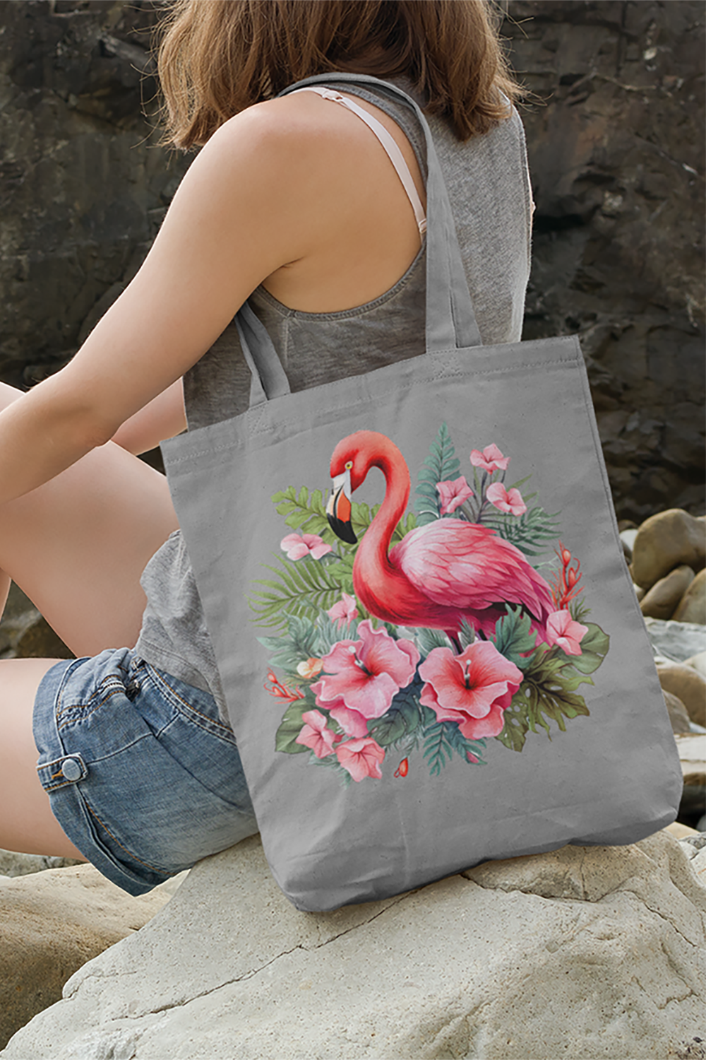 Flamingo - Woven Tote Bag