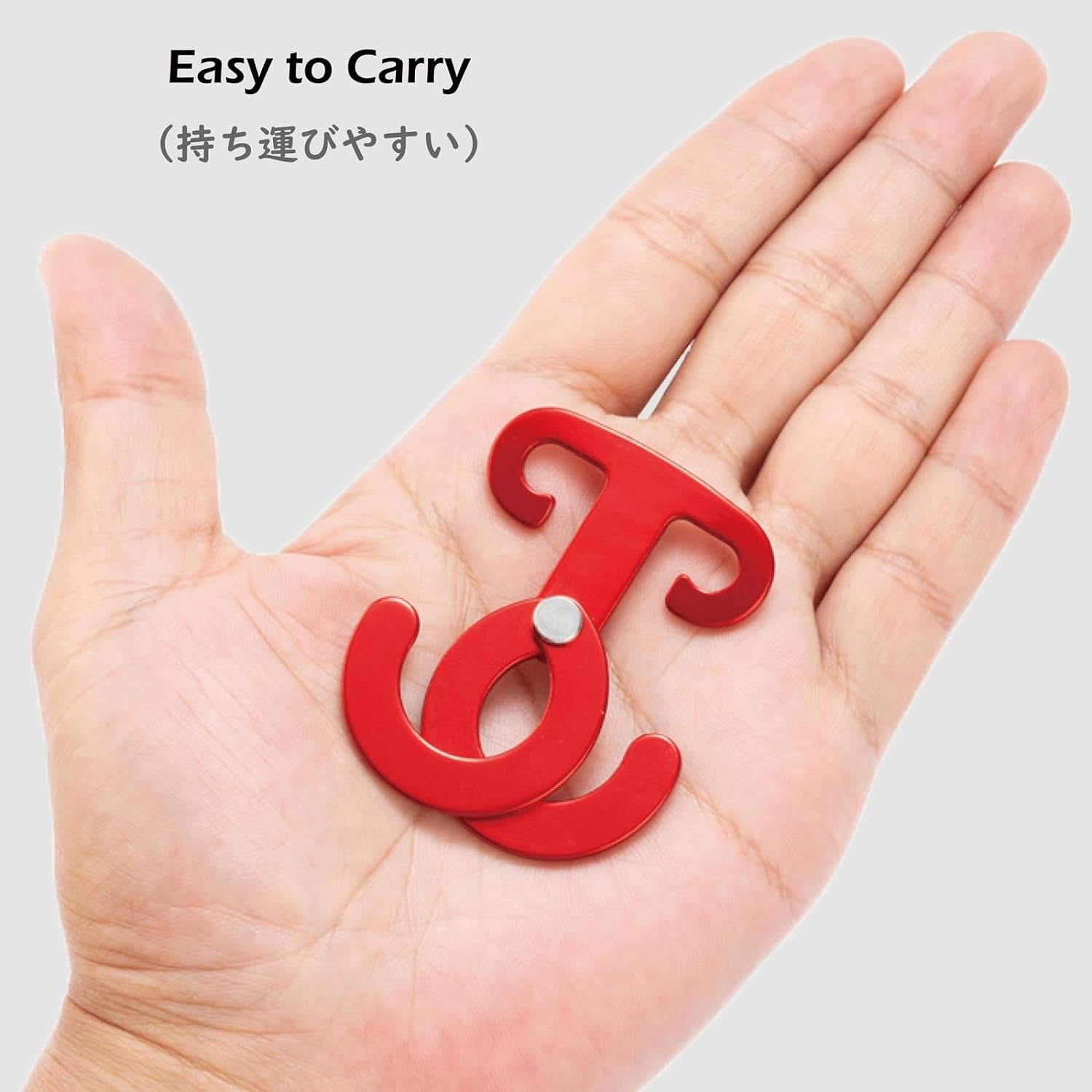 Ultralight Aluminum T-Ring Hooks, Paracord Tension Camp Hooks Guyline Cord Adjuster for Tent Camping Hiking Backpacking Outdoor Activity (Red - 6 Pack)