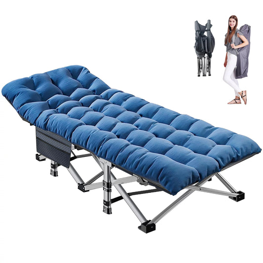 Folding Camping Cot with 3.3-Inch Mattress: 75"x28" Portable Sleeping Cot with Carry Bag for Guest Bed & Outdoor Use