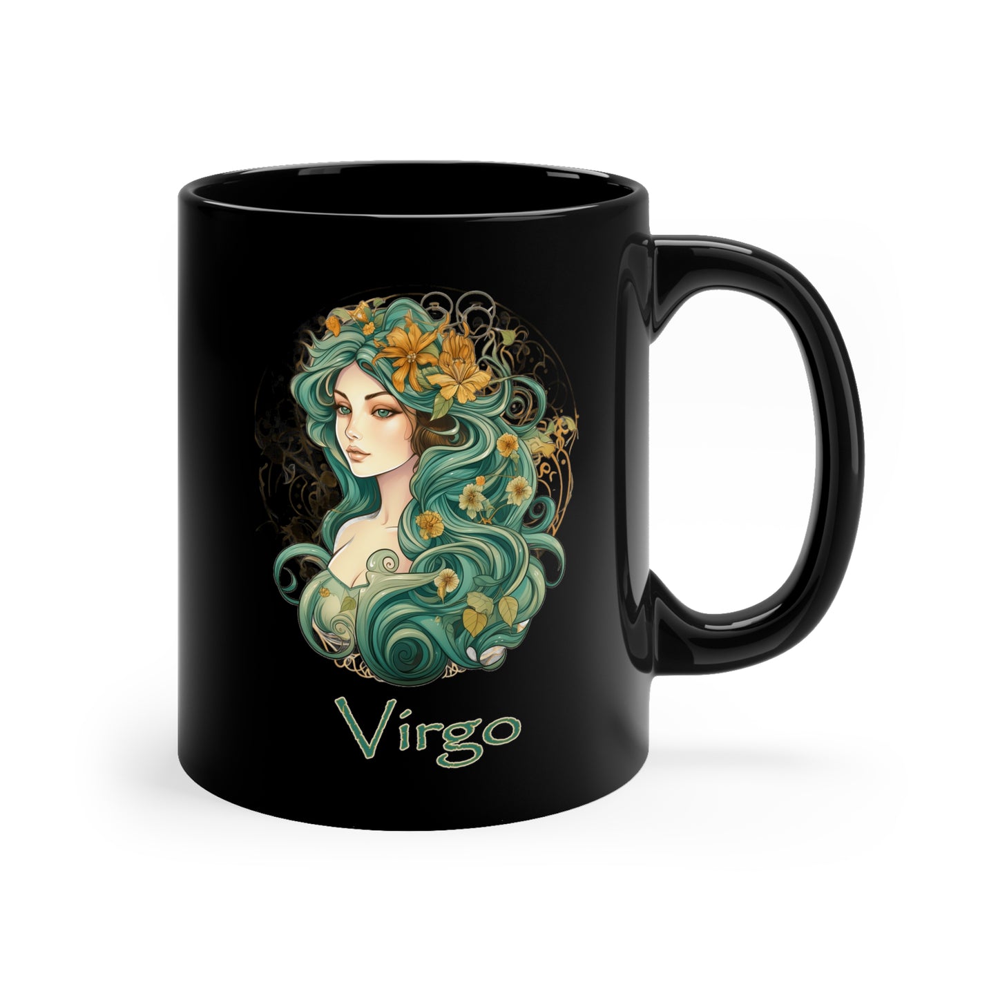 Virgo Elegant - 11oz Black Mug