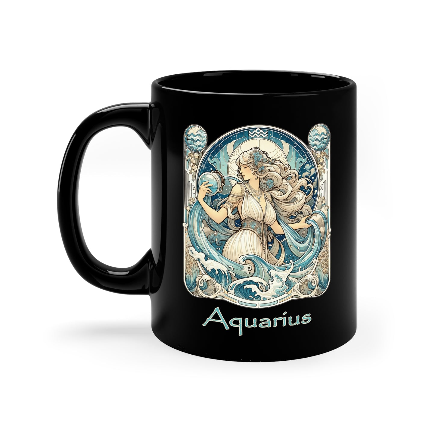 Aquarius Elegant - 11oz Black Mug
