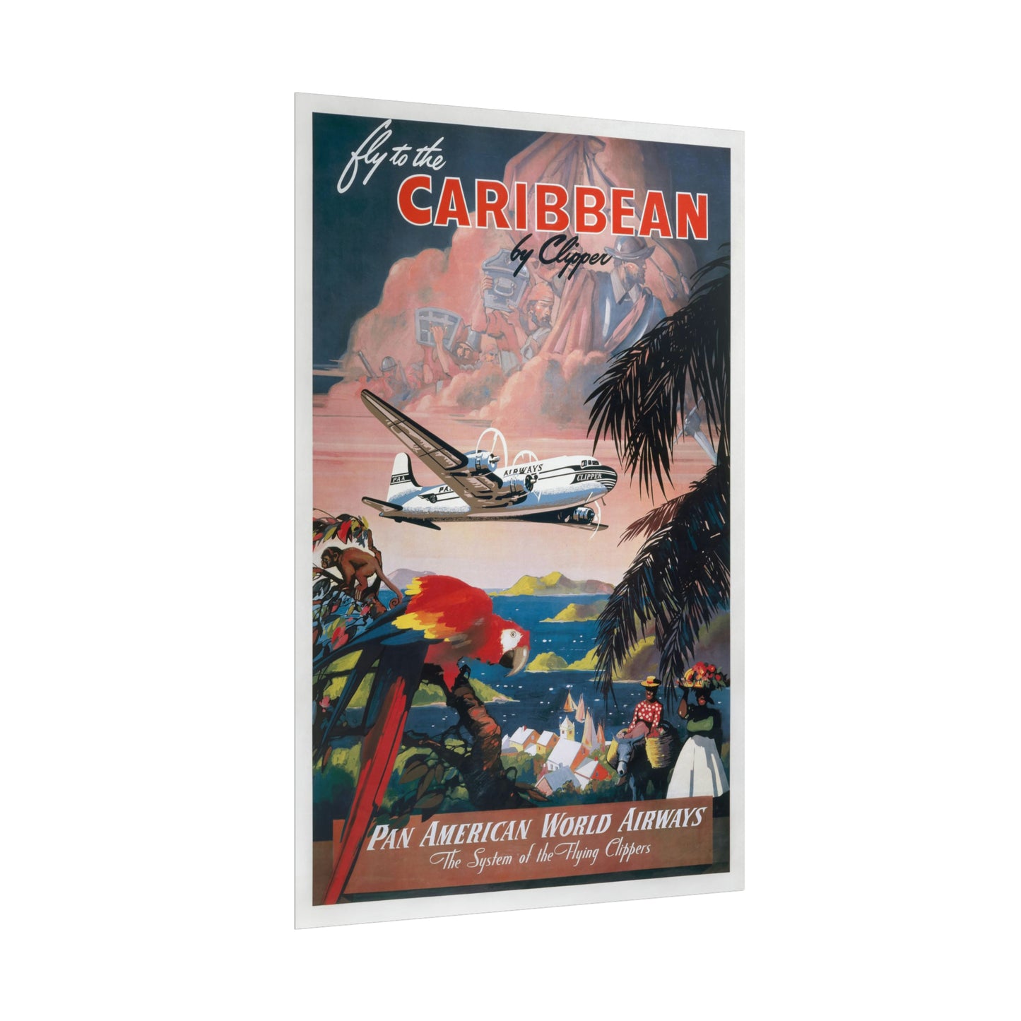 Vintage Travel Poster - Caribbean - Rolled Poster