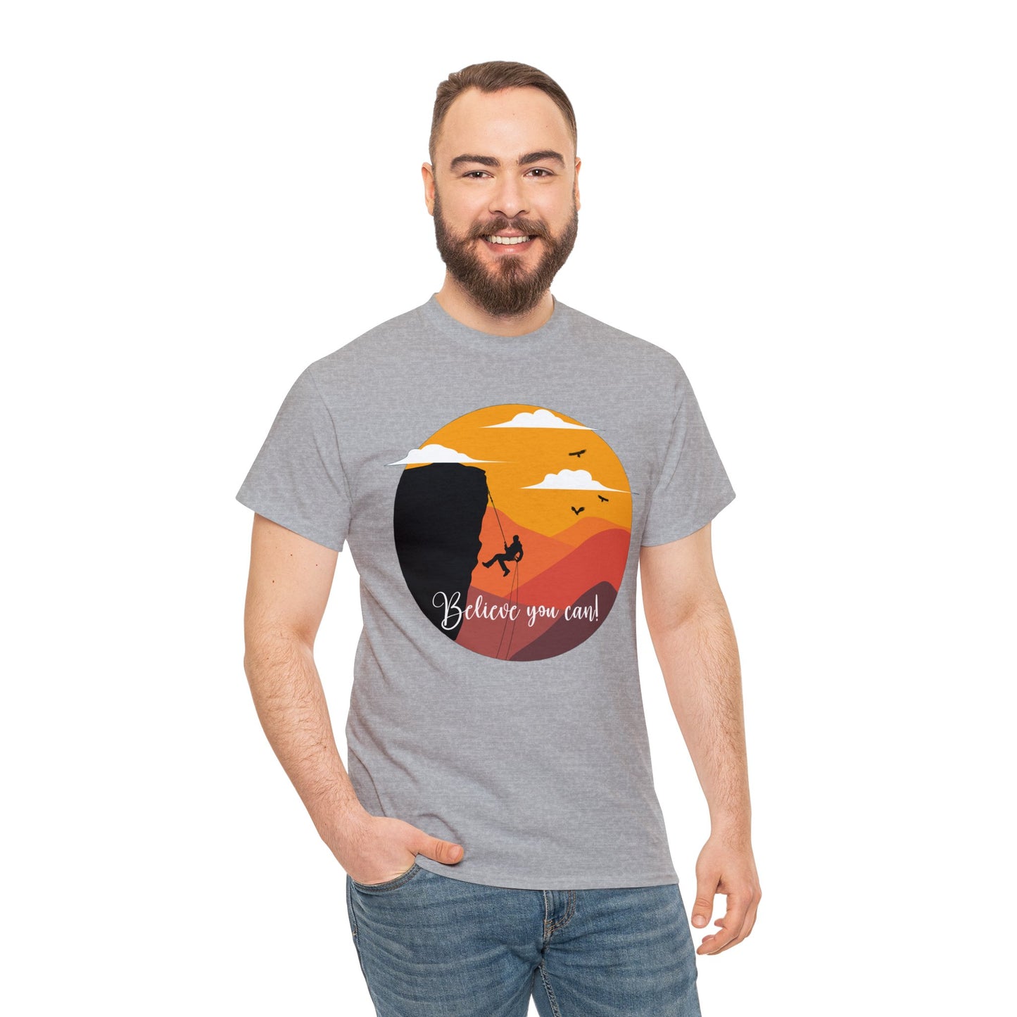 Rock Climbing - Believe You Can - Heavy Cotton Tee