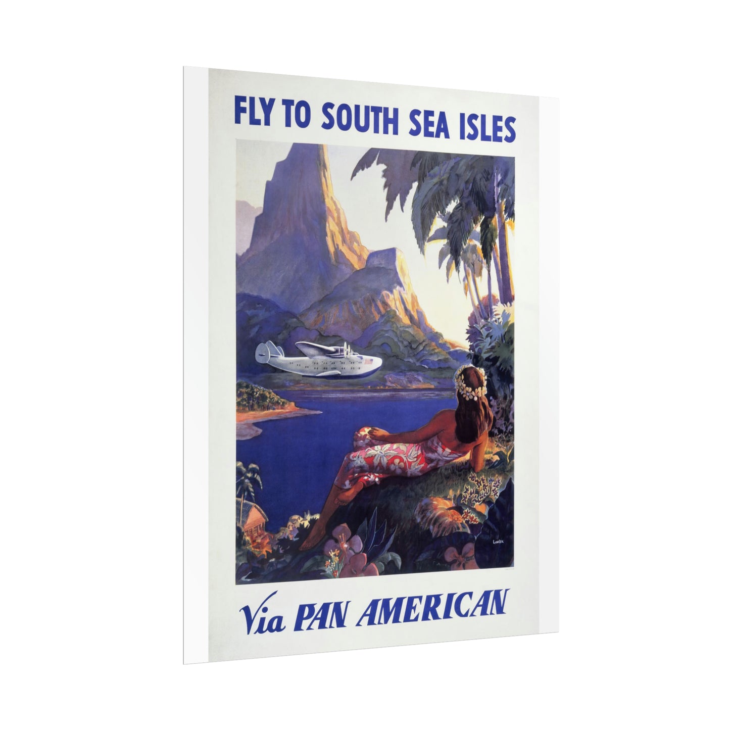 Vintage Travel Poster - South Seas - Rolled Poster