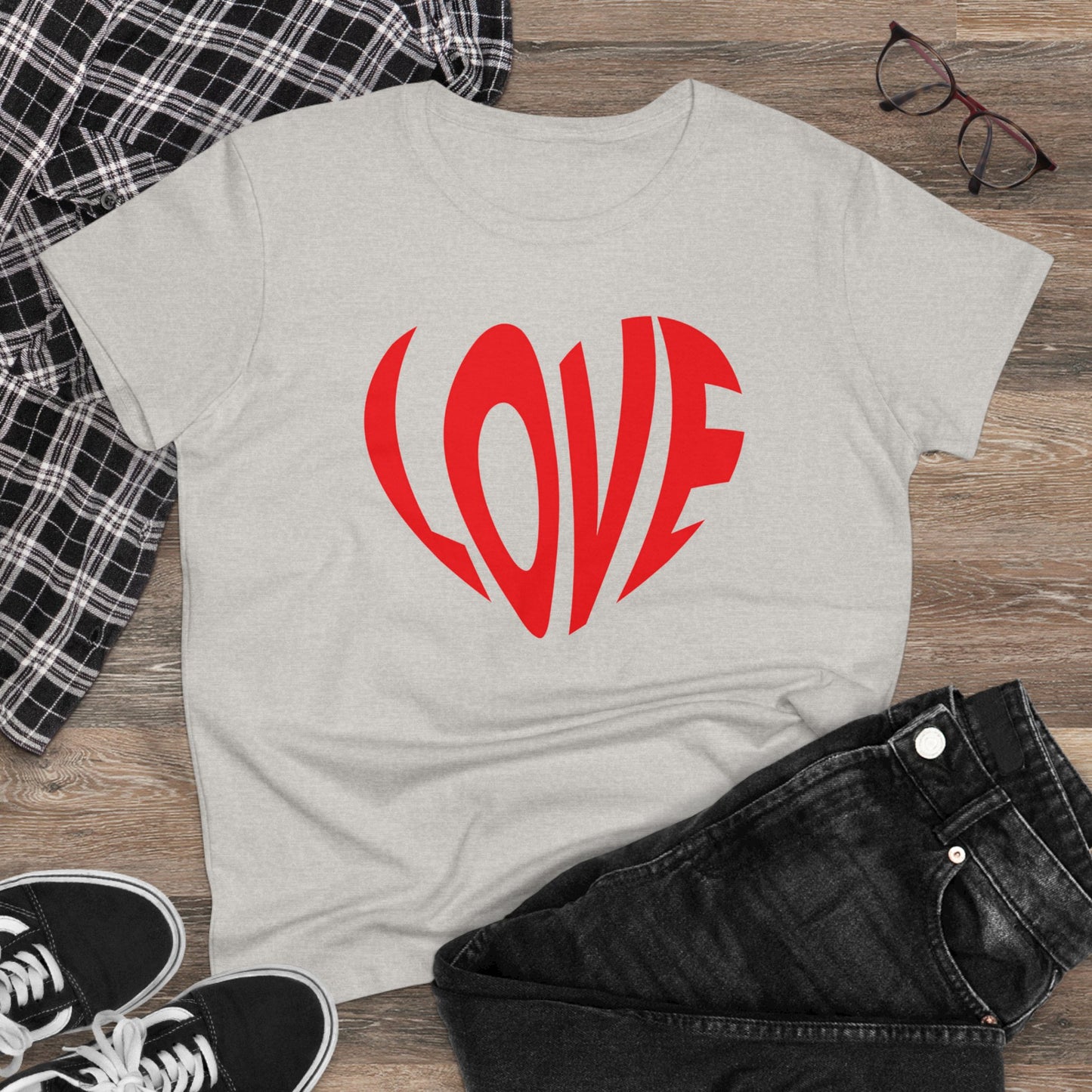 Red Love - Women's Midweight Cotton Tee