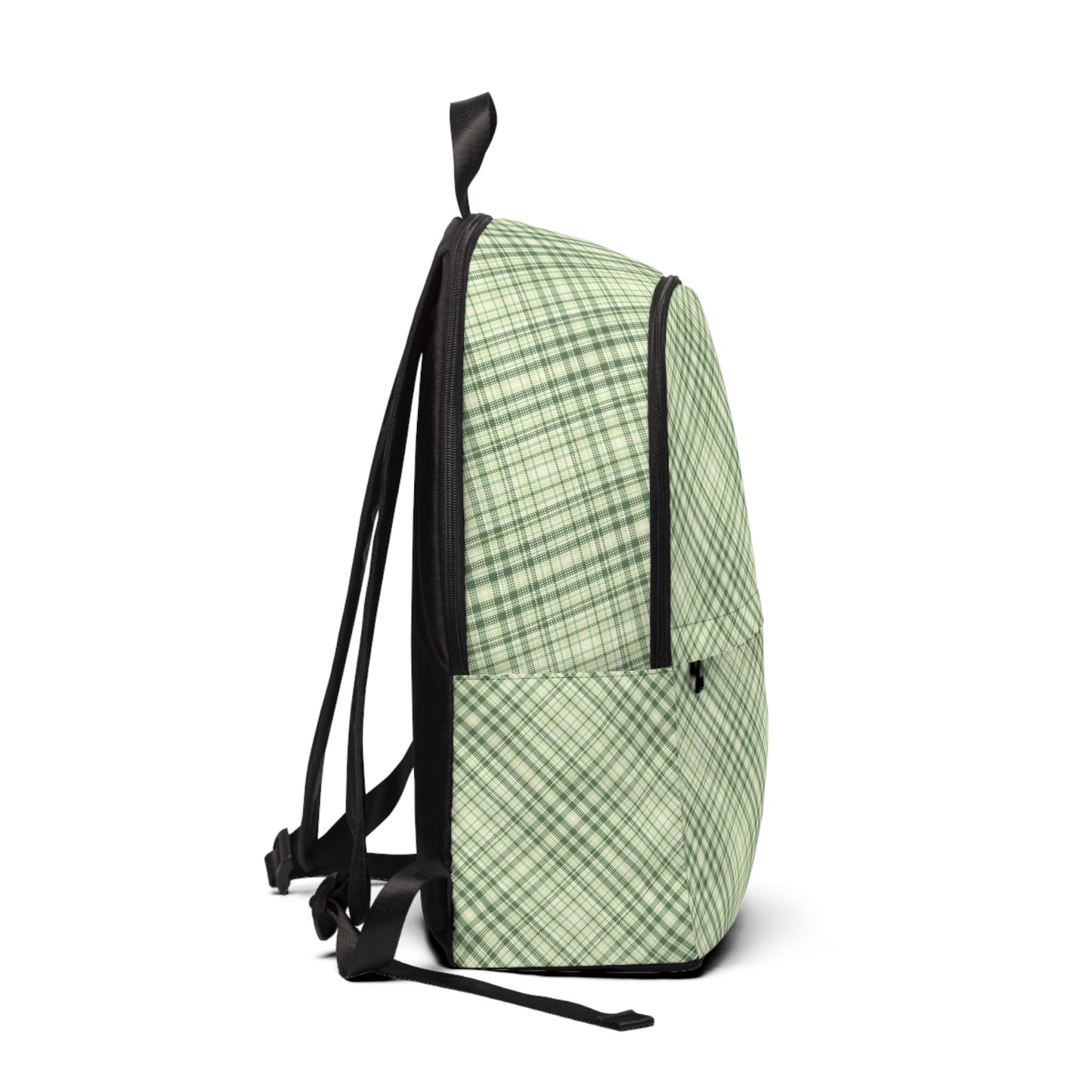 Green Plaid- Fabric Backpack