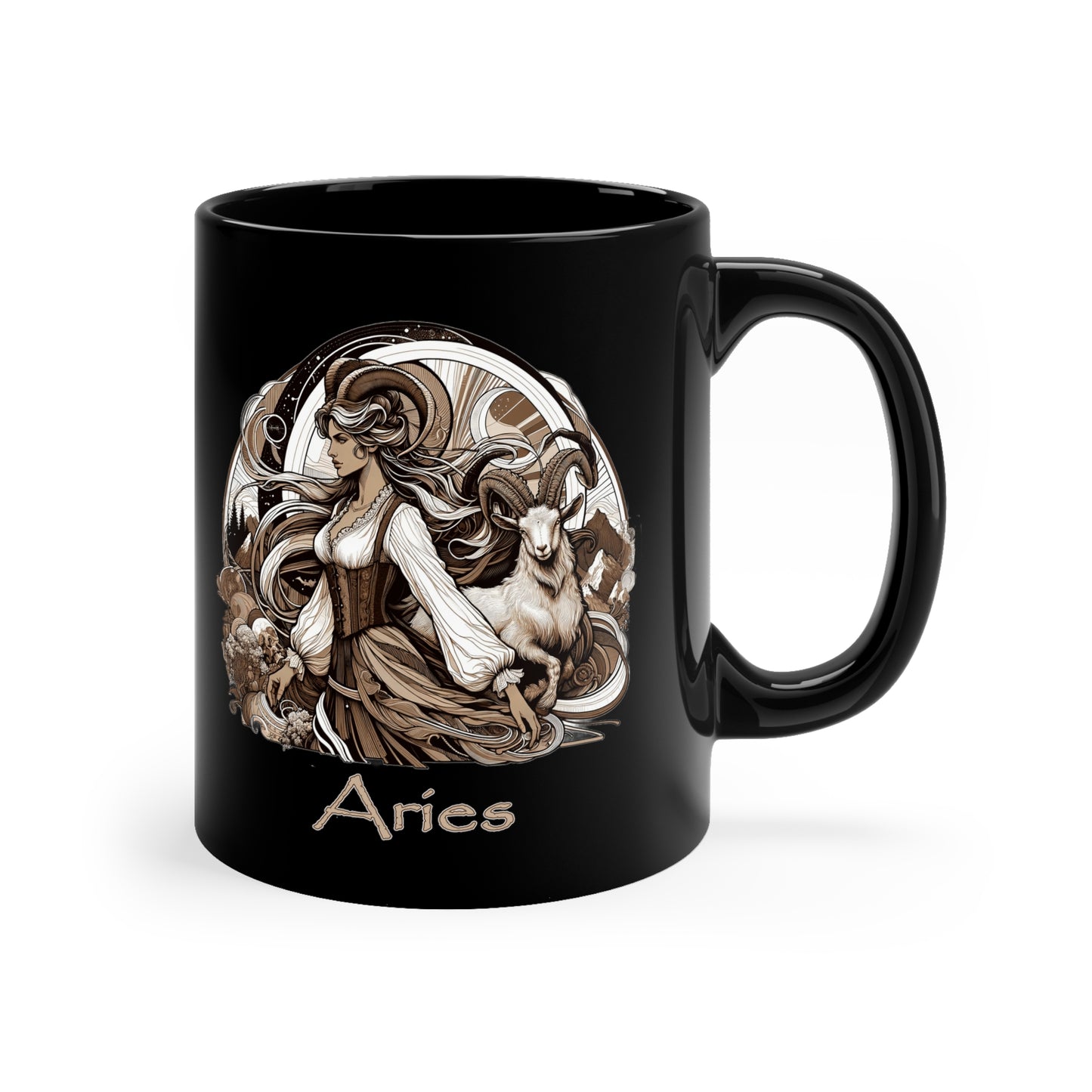 Aries Elegant - 11oz Black Mug