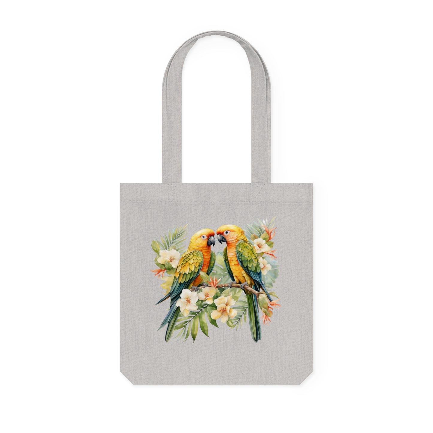 Tropical Birds Yellow - Woven Tote Bag