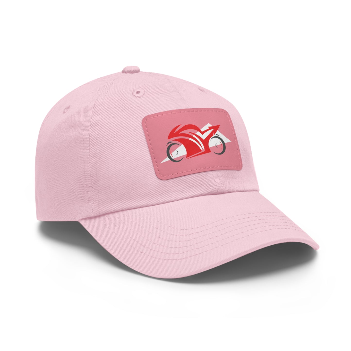 Red Sportbike - Hat with Rectangle Leather Patch