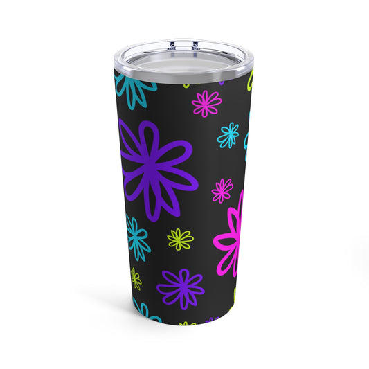 Flourescent Floral Black - Tumbler 20oz