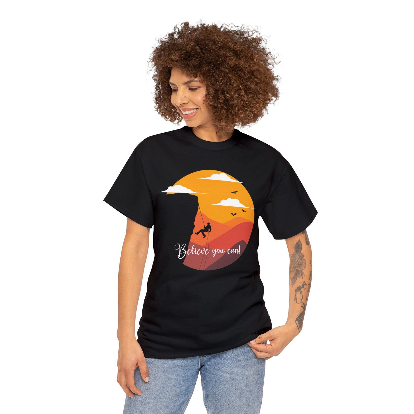 Rock Climbing - Believe You Can - Heavy Cotton Tee