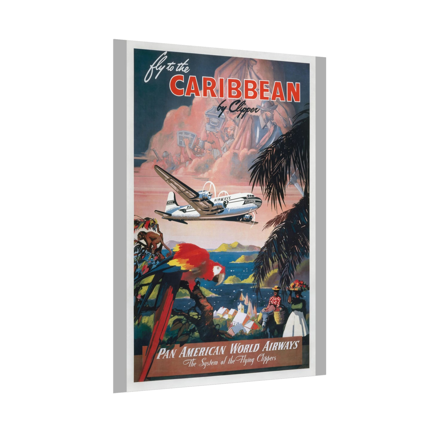Vintage Travel Poster - Caribbean - Rolled Poster
