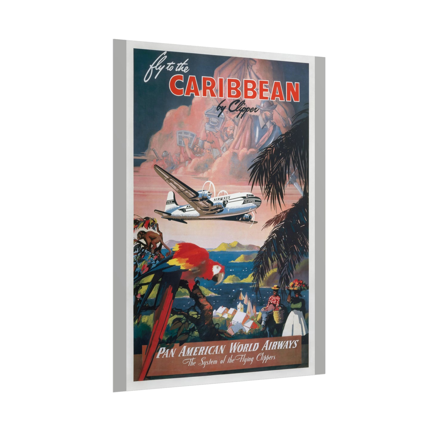 Vintage Travel Poster - Caribbean - Rolled Poster