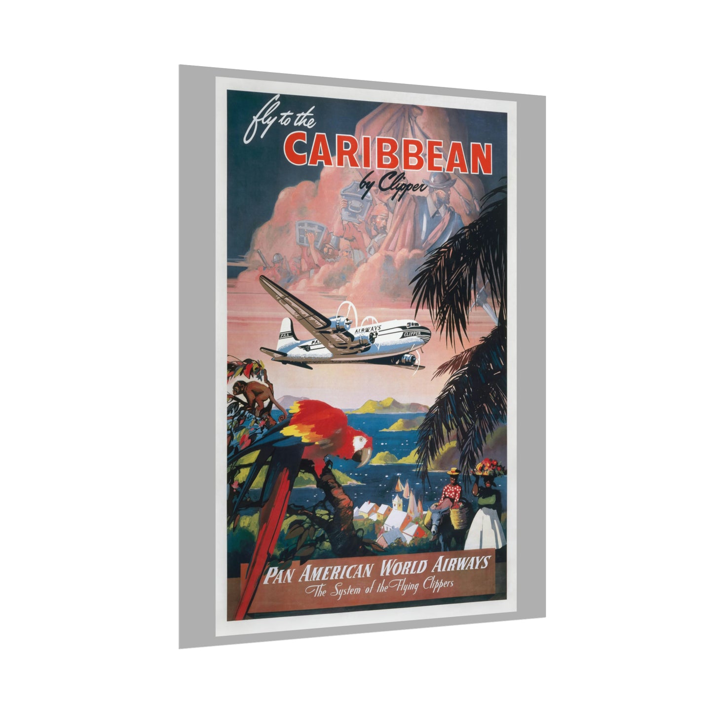 Vintage Travel Poster - Caribbean - Rolled Poster
