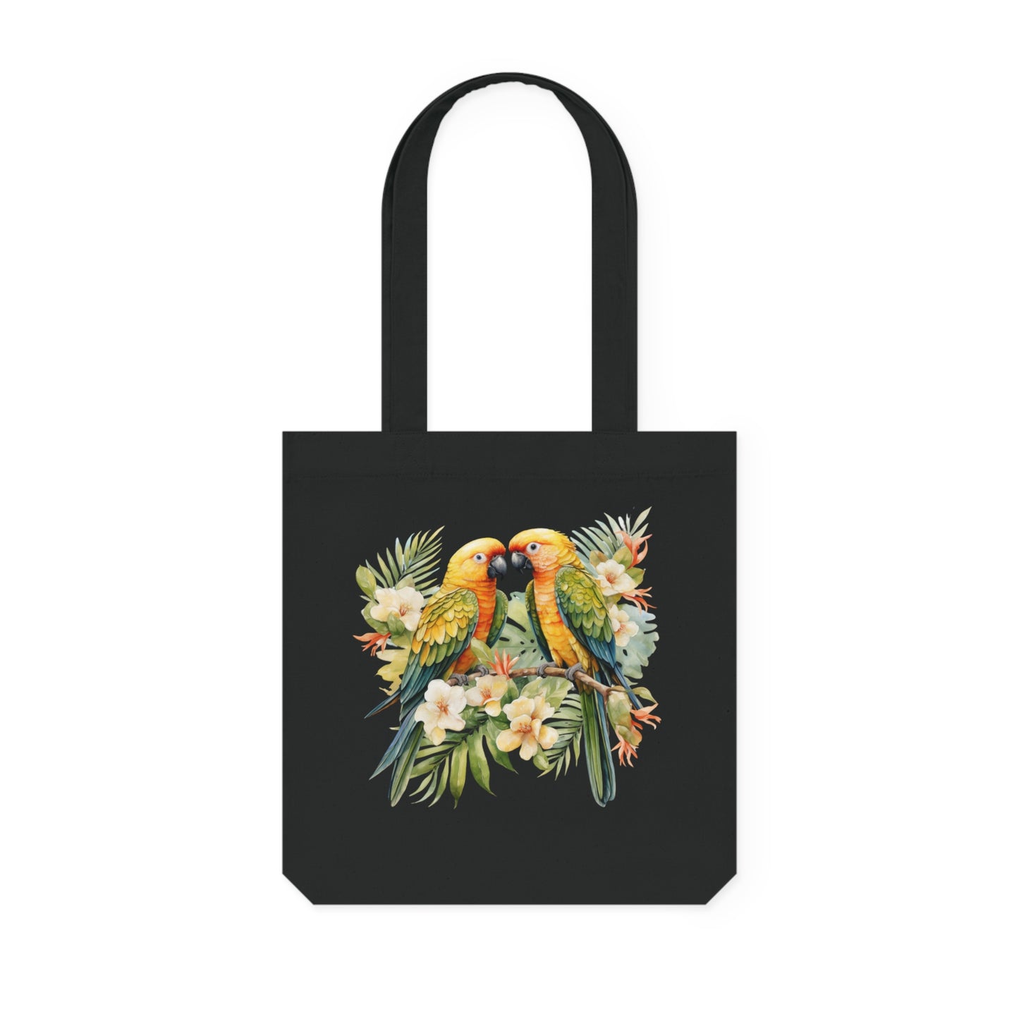 Tropical Birds Yellow - Woven Tote Bag