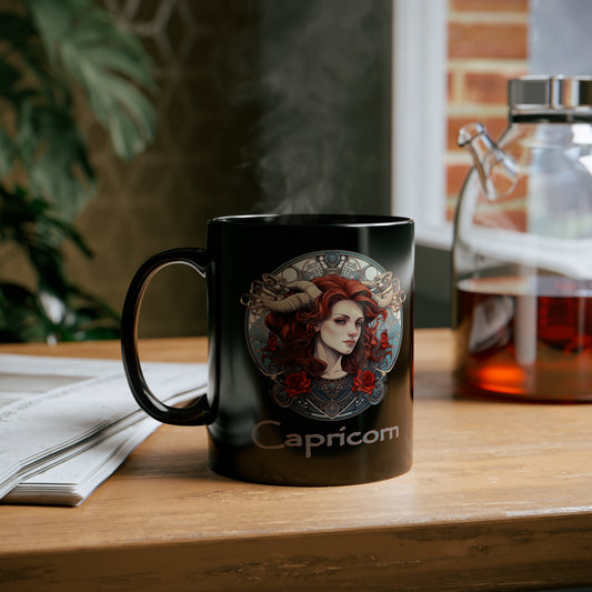 Capricorn Elegant - 11oz Black Mug