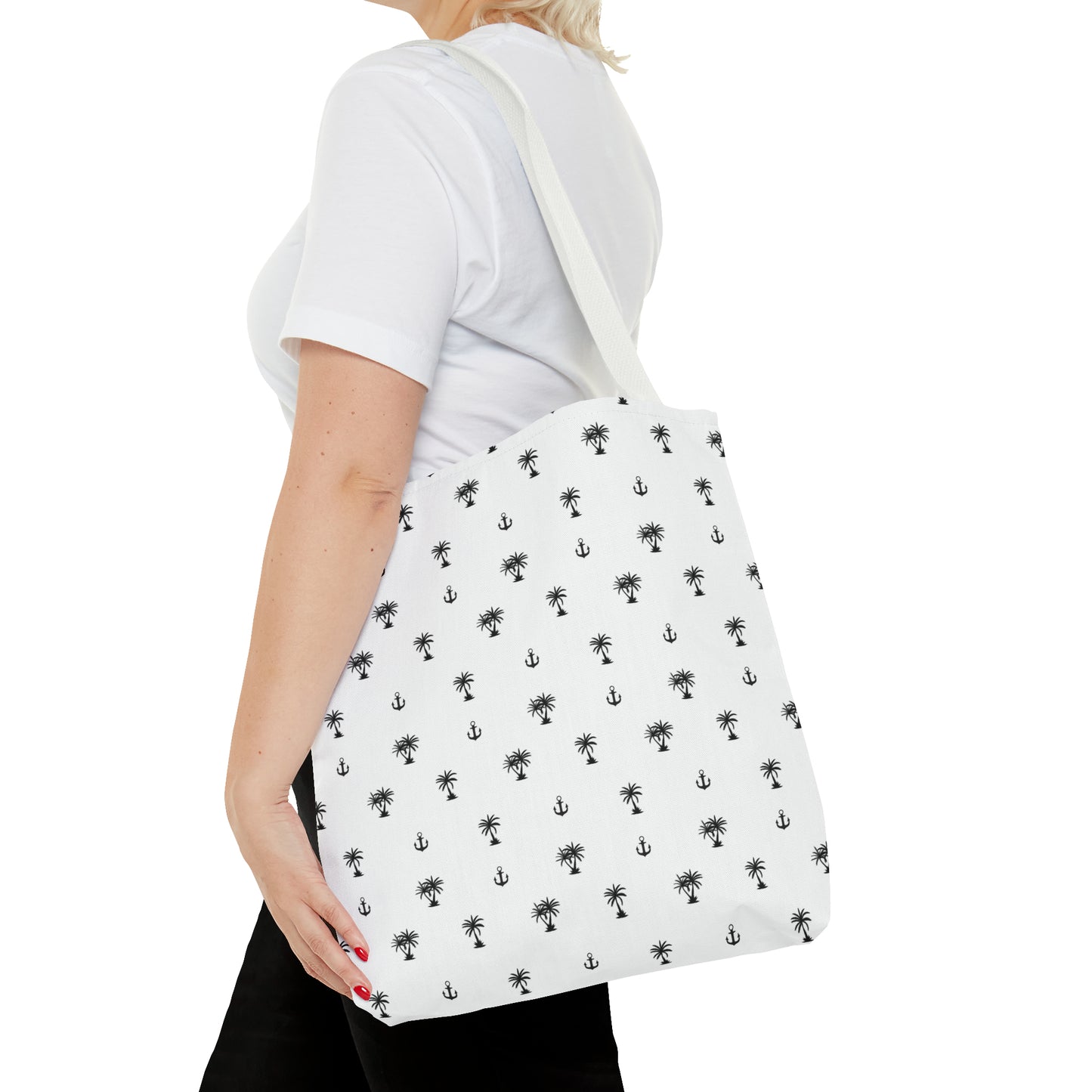 Anchors and Palm Trees Pattern - Tote Bag