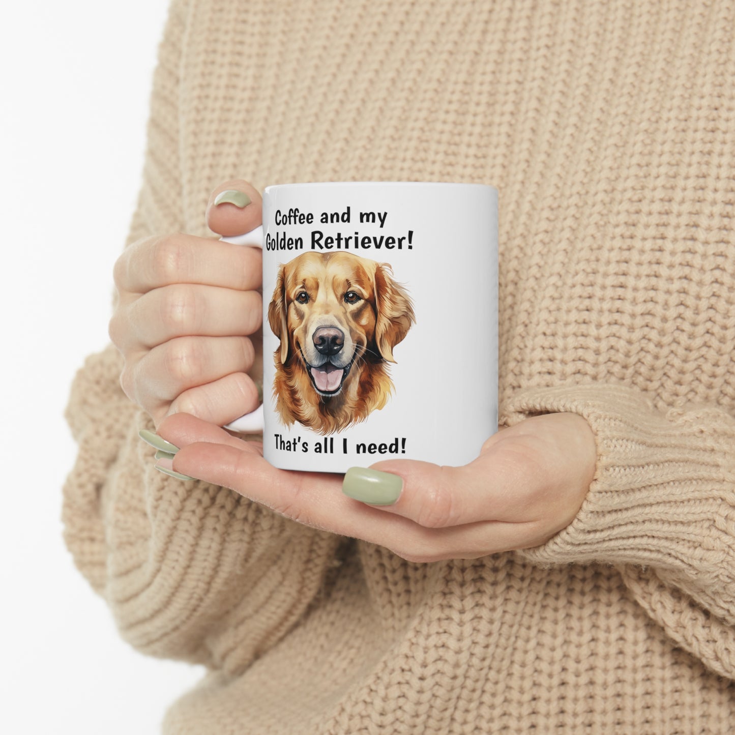 Coffee and My Golden Retriever - Ceramic Mug 11oz