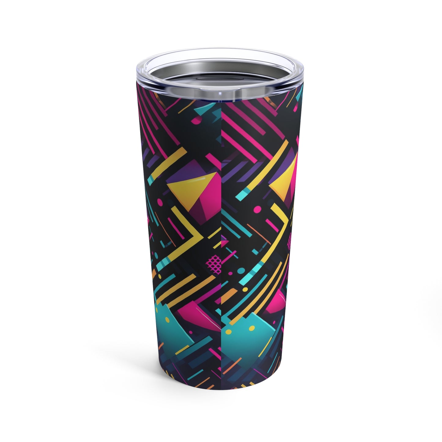 Geometric Shapes Black  - Tumbler 20oz