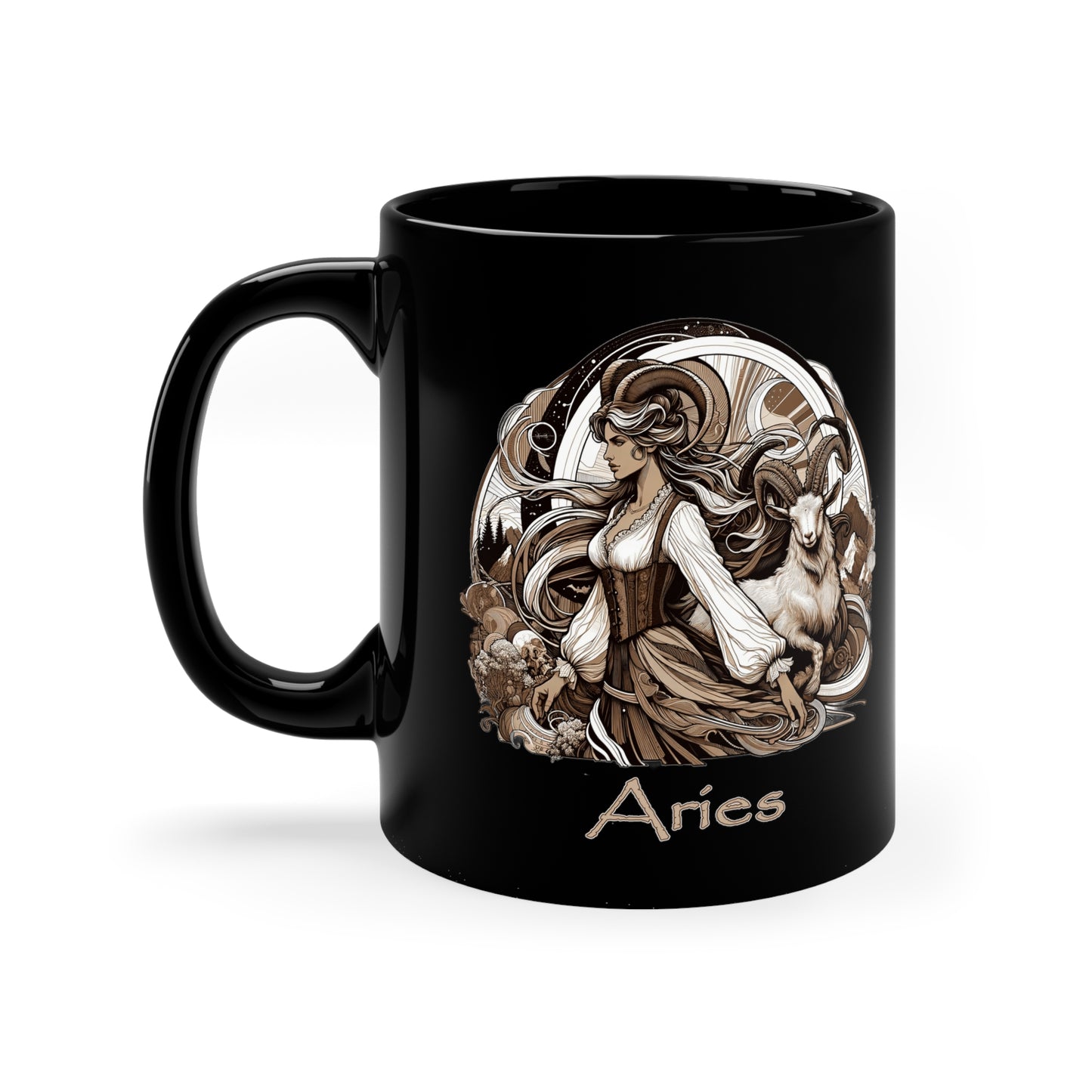 Aries Elegant - 11oz Black Mug