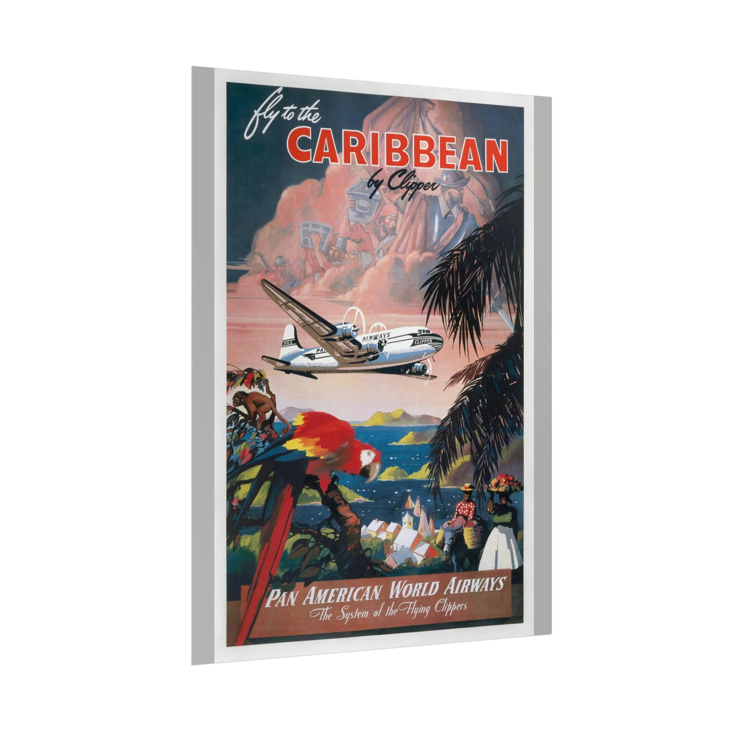 Vintage Travel Poster - Caribbean - Rolled Poster